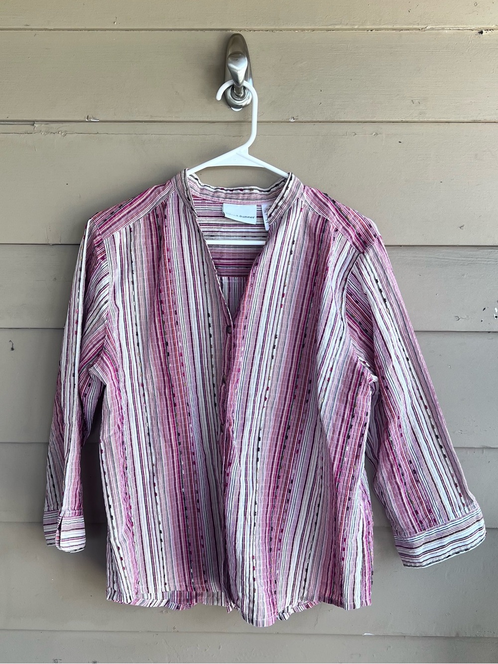 Alfred Dunner Striped Button Down Shirt Size 10
